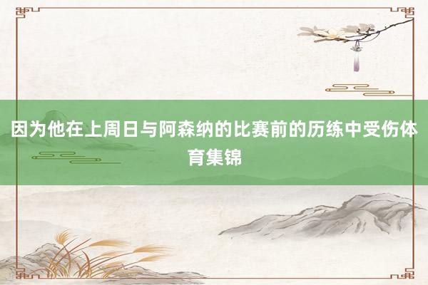 因为他在上周日与阿森纳的比赛前的历练中受伤体育集锦