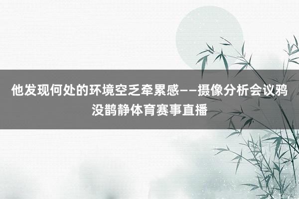 他发现何处的环境空乏牵累感——摄像分析会议鸦没鹊静体育赛事直播
