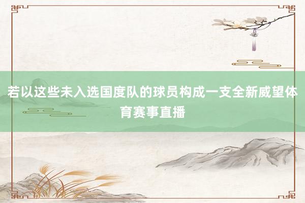 若以这些未入选国度队的球员构成一支全新威望体育赛事直播