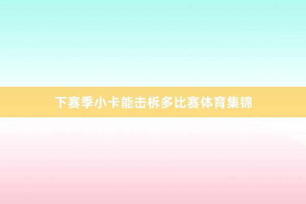 下赛季小卡能击柝多比赛体育集锦