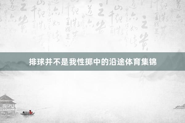 排球并不是我性掷中的沿途体育集锦