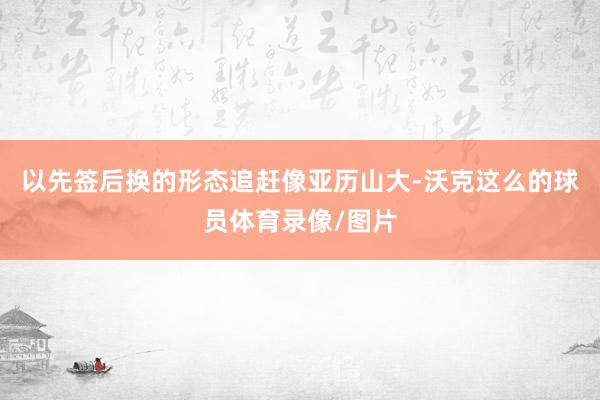 以先签后换的形态追赶像亚历山大-沃克这么的球员体育录像/图片