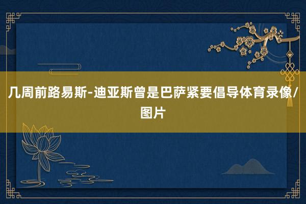几周前路易斯-迪亚斯曾是巴萨紧要倡导体育录像/图片