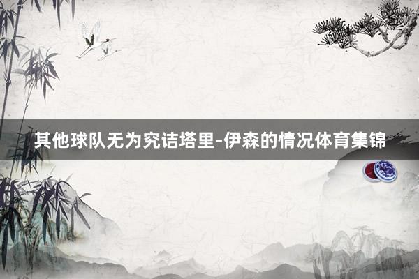 其他球队无为究诘塔里-伊森的情况体育集锦