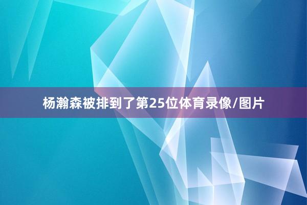 杨瀚森被排到了第25位体育录像/图片