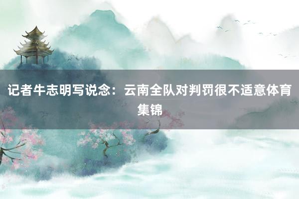 记者牛志明写说念：云南全队对判罚很不适意体育集锦