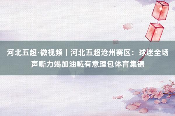 河北五超·微视频｜河北五超沧州赛区：球迷全场声嘶力竭加油喊有意理包体育集锦