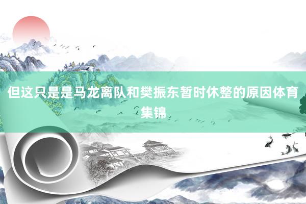 但这只是是马龙离队和樊振东暂时休整的原因体育集锦