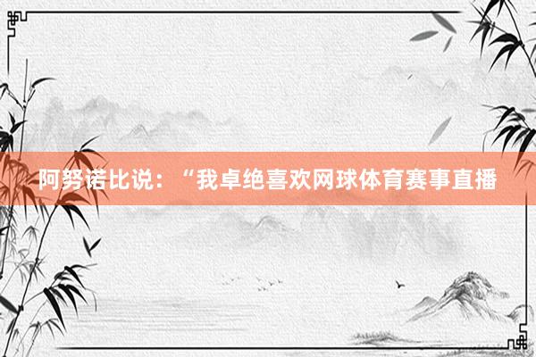 阿努诺比说：“我卓绝喜欢网球体育赛事直播