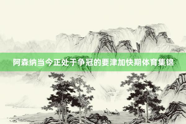 阿森纳当今正处于争冠的要津加快期体育集锦