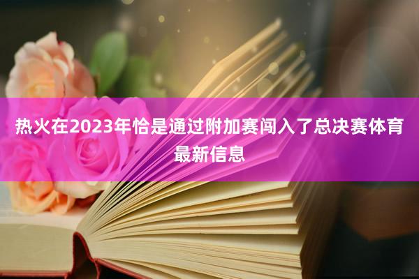 热火在2023年恰是通过附加赛闯入了总决赛体育最新信息