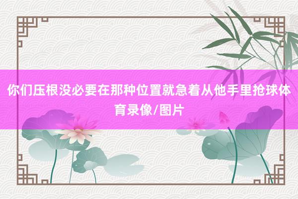 你们压根没必要在那种位置就急着从他手里抢球体育录像/图片