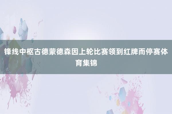 锋线中枢古德蒙德森因上轮比赛领到红牌而停赛体育集锦