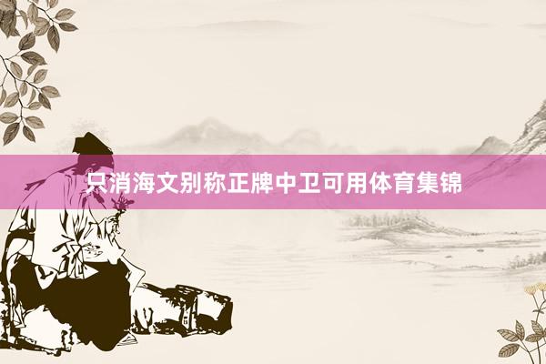 只消海文别称正牌中卫可用体育集锦