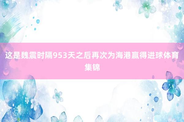 这是魏震时隔953天之后再次为海港赢得进球体育集锦