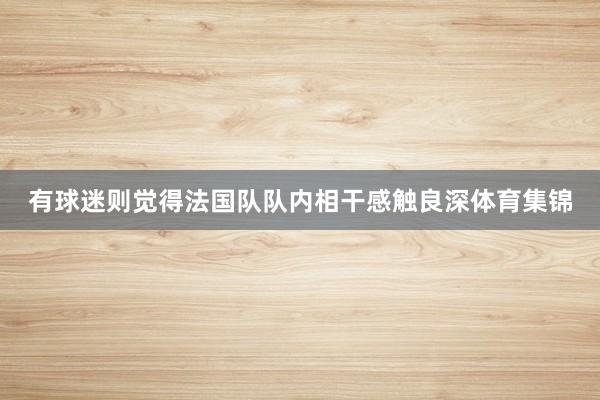 有球迷则觉得法国队队内相干感触良深体育集锦