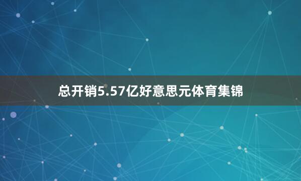 总开销5.57亿好意思元体育集锦